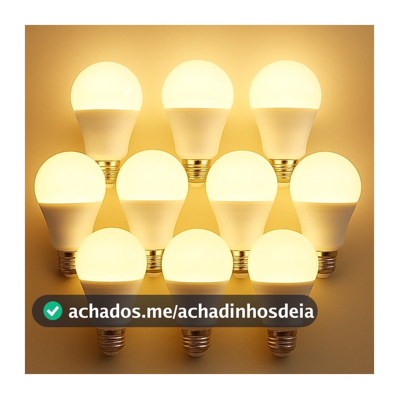 Kit 10 Lâmpada Led Bulbo 9w 3000k Branco Quente Bivolt 110v 220v Luz Amarela Ambiente Aconchegante