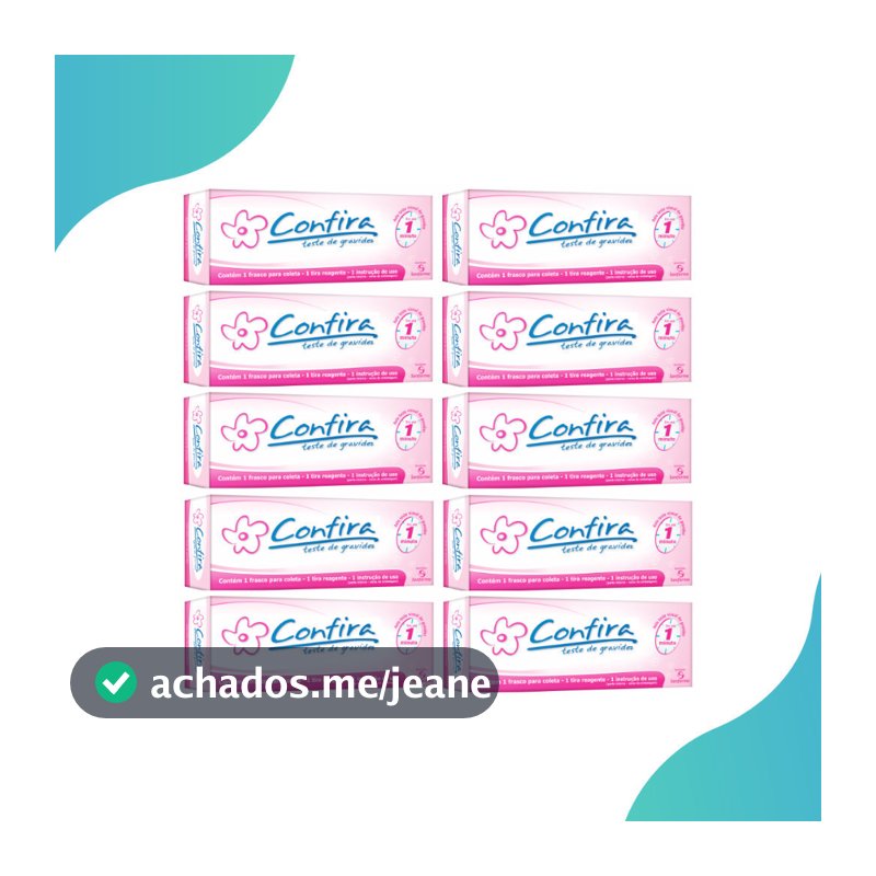 Kit com 10 Teste De Gravidez Confira em tira Sanfarma