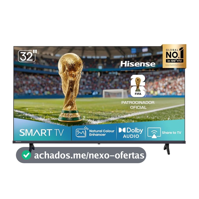 Smart TV Hisense DLED HD 32" 32A4NV Processador AI HDR10 Alexa Google Home