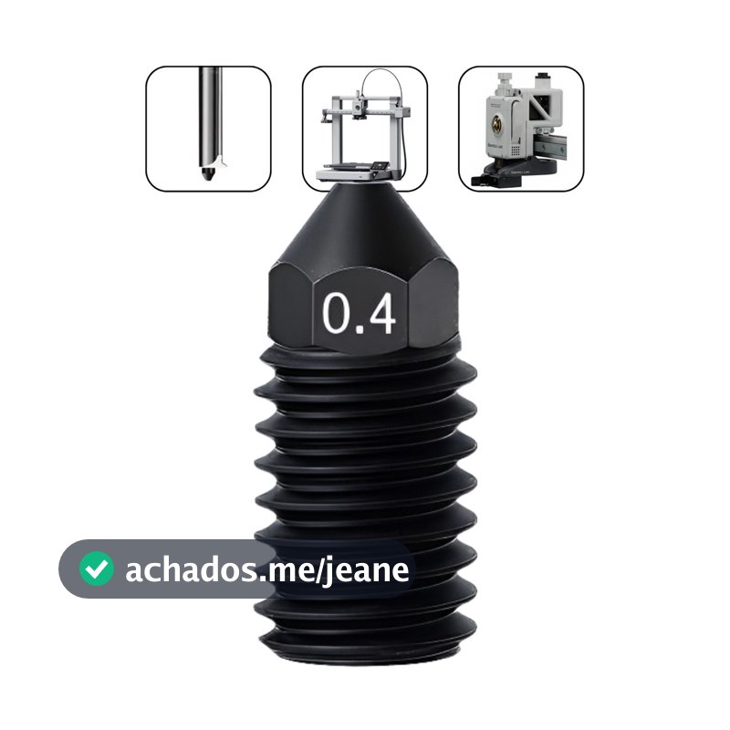 Bico Nozzle 0.4mm Troca Rápida Rosqueável Compatível Bambu Lab A1 e A1 Mini Hotend Impressora 3D Peça de Reposição