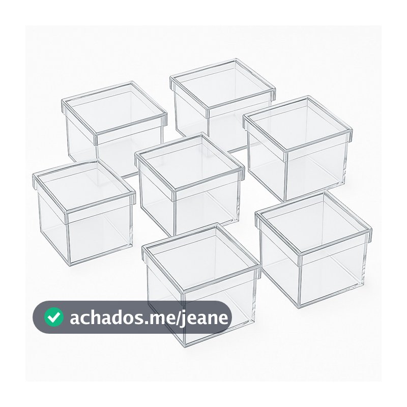 50 Caixinhas Acrílicas 5x5cm Transparente – Caixa para Lembrancinha Festa Infantil Casamento DIY