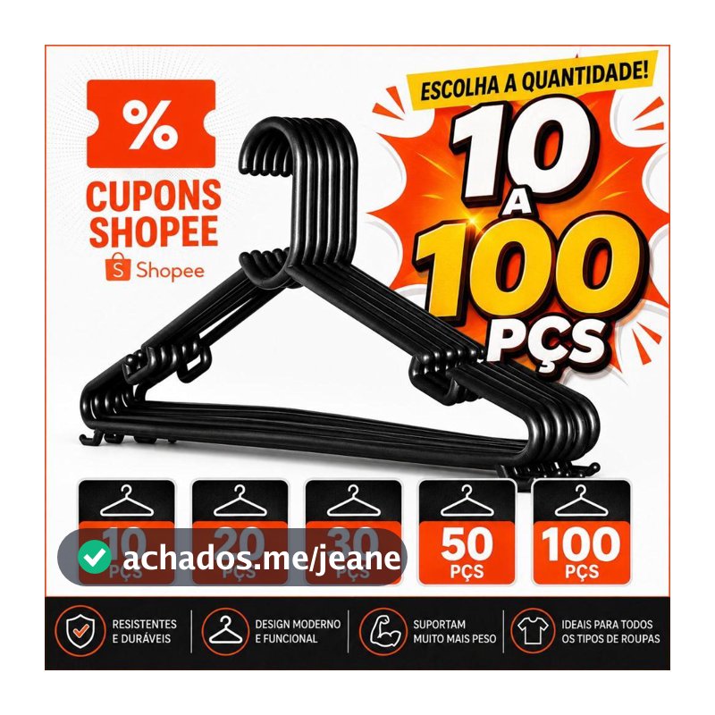 100 cabides reforçado para roupas cabide adulto preto 100 unidades cruzeta para roupa