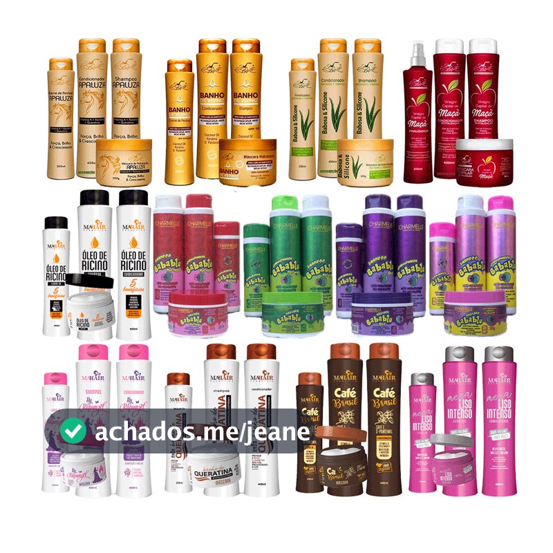 Kit 12 Produtos = Shampoo + Condicionador + Máscara + Creme Pentear | Belkit Mahair