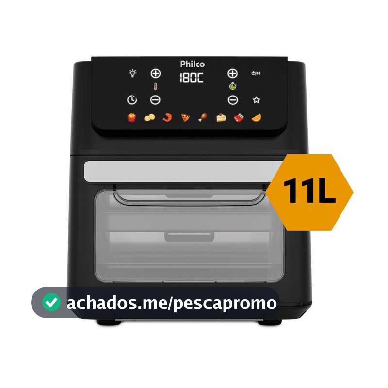 Air Fryer Oven Philco 11L 8 Funções Visor 1800W PAF11B