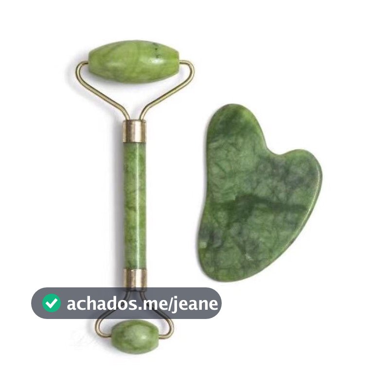 Rolo Pedra de Jade Placa Gua Sha Massagem Facial Anti Ruga Rolinho Jade Lançamento Variações Roller