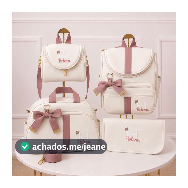 Kit Bolsas Maternidade 4 Peças Luxo, Completo Personalizado térmico e impermeável, Coleção Premium