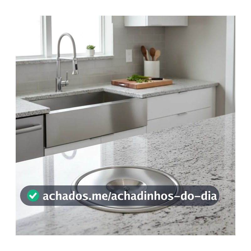 Lixeira de embutir Inox 304 cozinha pia no granito 5 litros gourmet luxo fácil de limpar compacta elegante