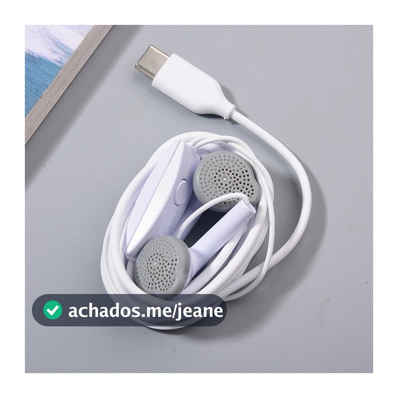 Fone De Ouvido USB Tipo C/3.5mm Para Samsung A33 A53 A73 A34 A54 M53 A90 A80 A60 S10 S22 S23FE 5G Intra-Auricular Com Microfone Fio