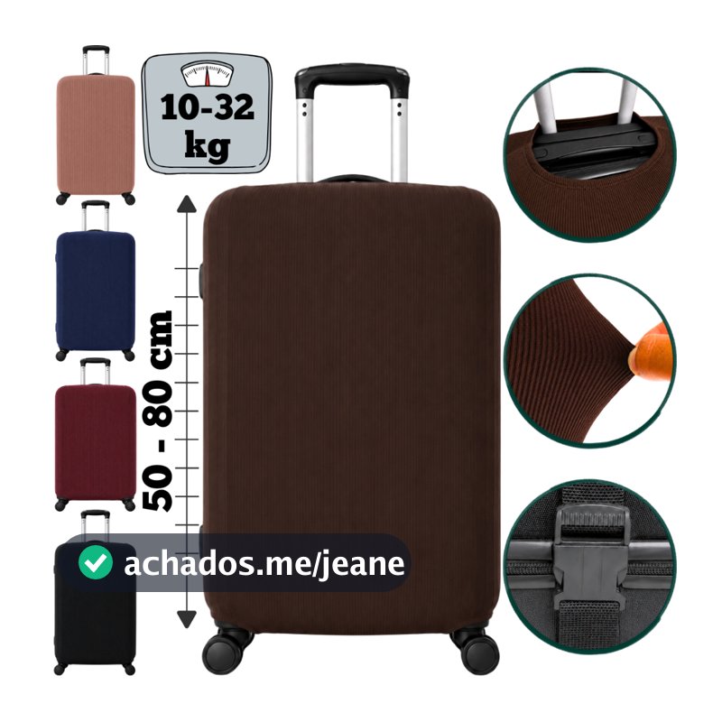 Capa de Mala Viagem Protetor Canelada Bagagem P M G Elástica Resistente Premium
