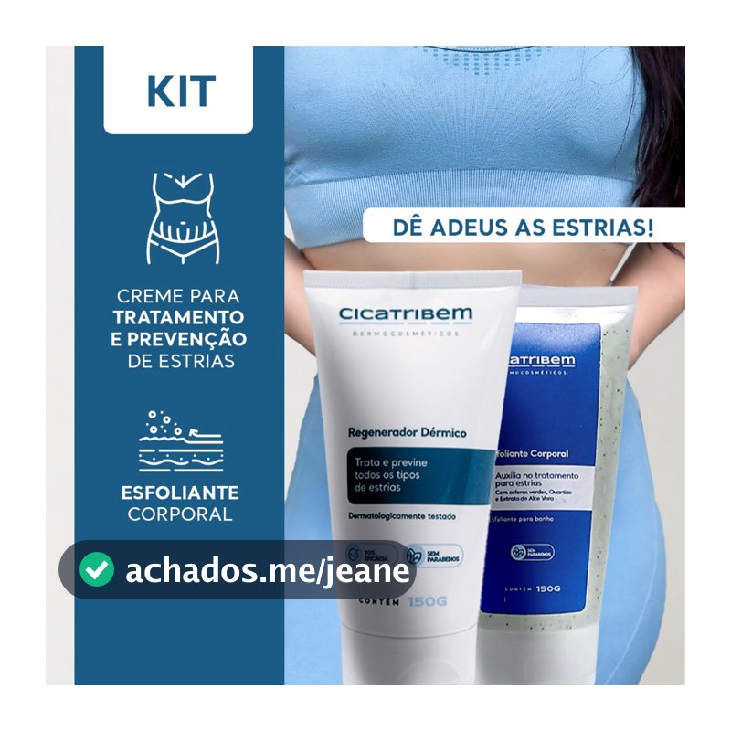 Kit Duplinha - 1 Creme para Estrias + 1 Esfoliante Corporal - Tratamento Completo Contra Estrias
