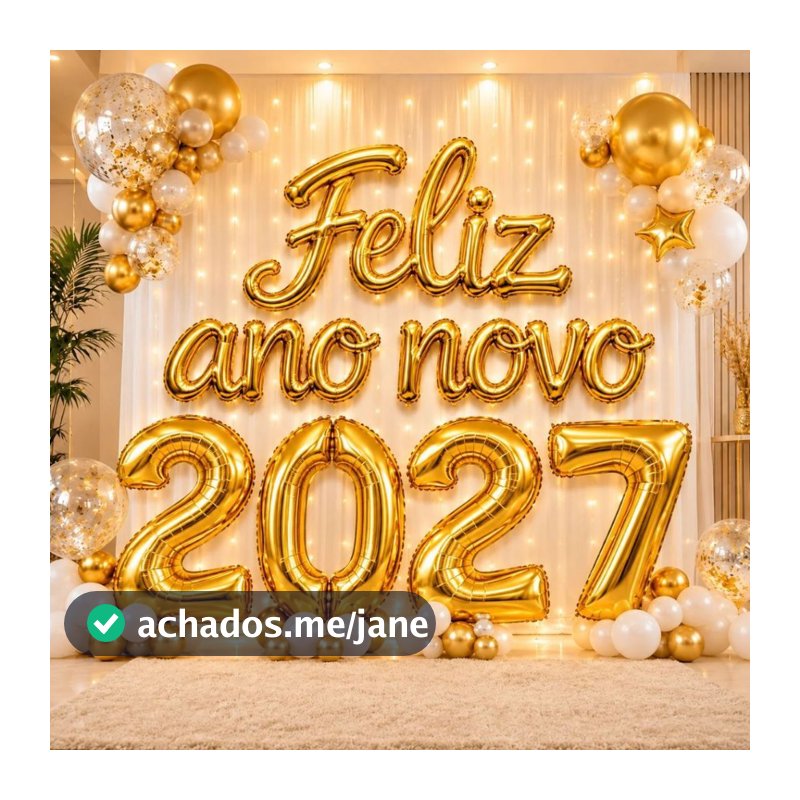 Kit Balão Metalizado 2027 40cm 70cm Feliz Ano Novo Prata Dourado Decoração Ano Novo Réveillon Festa