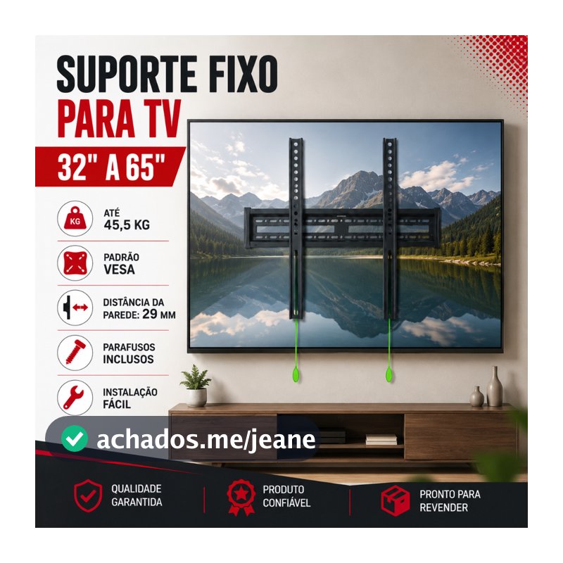 Suporte fixo de Parede para TV 26 a 60 Polegadas Reforçado Aço Fixo