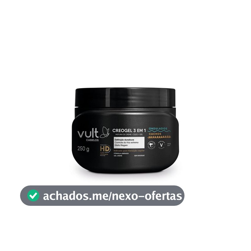 Vult Creogel 3 em 1 Ondulados e Cachos 250g