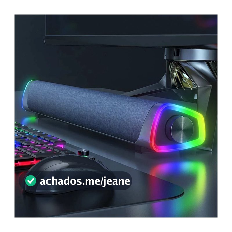 Soundbar Caixa de Som PC Bluetooth RGB Computador Tv Televisão Controle de Som Potente 12W GT-X990