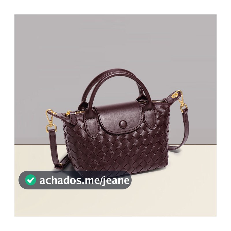 Bolsa De PU Trançada Balde Portátil crossbody De Cem Ombros