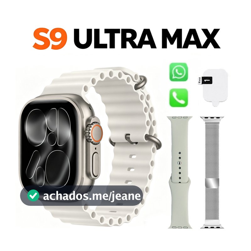 Novo Smartwatch S9 Ultra Max Novo Inteligente Watch 9 Ultra  Série 9 Homens Disponível para: Sistemas Android e iOS