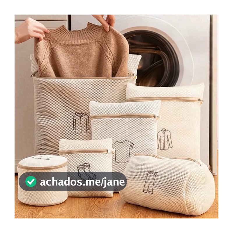 Kit 6 Saco de roupa lava espessa anti-deformação Protetor Lingerie Roupa Íntima
