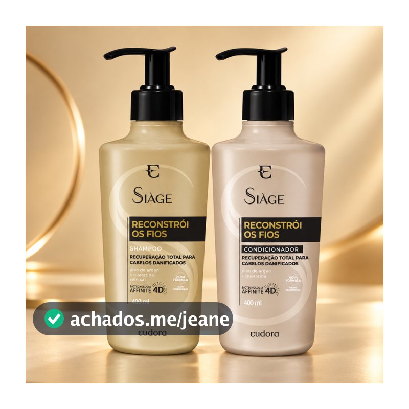 Kit Siàge- Reconstrói os fio -  Recuperação Capilar — Shampoo + Condicionador 400ml
