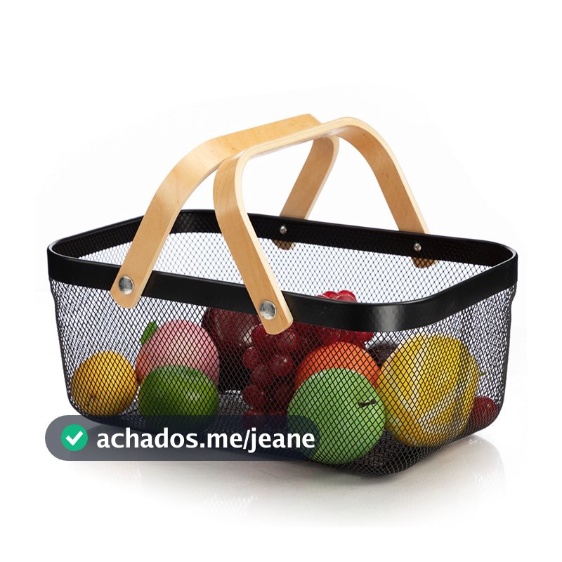 Fruteira Organizadora Cesto Multiuso Alça Dupla