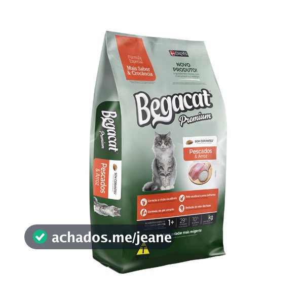 Ração Begacat Premium Gatos Adultos Pescados e Arroz 7kg