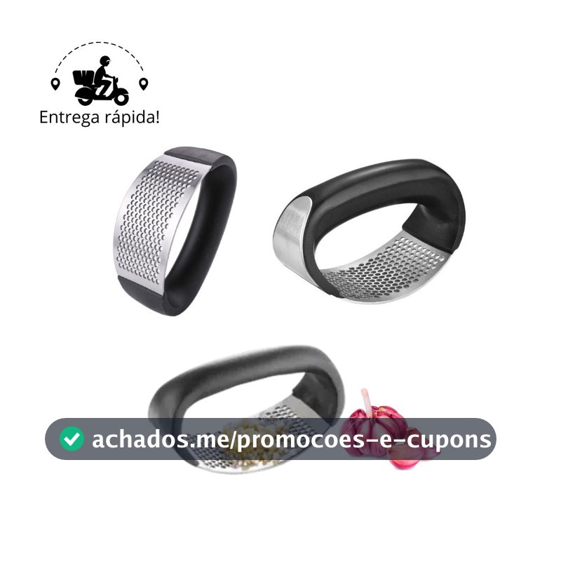 Amassador de Alho Manual em Aço Inox Espremedor Prático para Cozinha MC