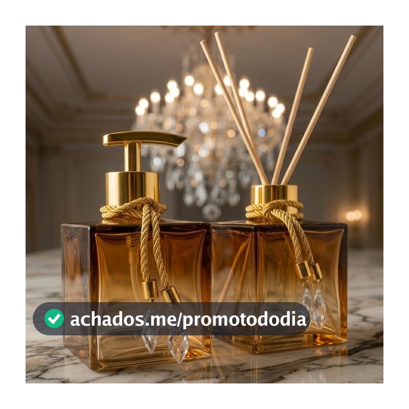 Kit Lavabo Saboneteira e Difusor de Vidro Degradê Decorativo para Banheiro