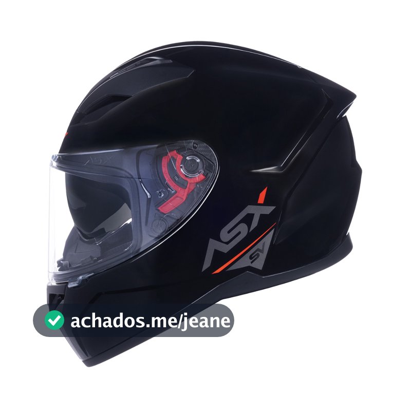 Capacete Moto Asx City Sv Com Oculos Masculino Feminino Preto Monocolor Brilhante