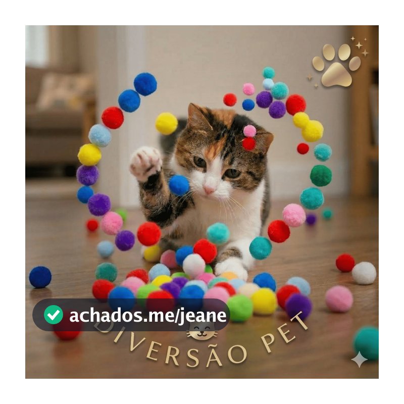 Bolinha Pompom Brinquedo Para Gatos Bolinhas Coloridas Macio 3cm Sem Guizo Interativo Diversão