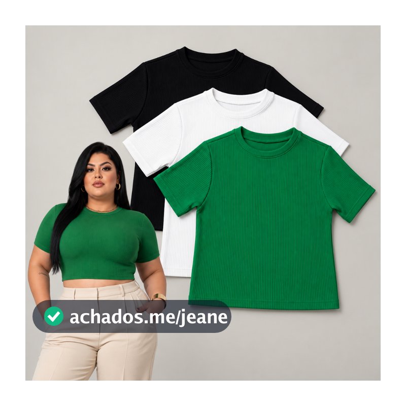 Blusa Cropped Feminino Anarruga Manga Curta Gola Redonda Casual Justa Básica Moda Feminina Confortável Tendência Premium