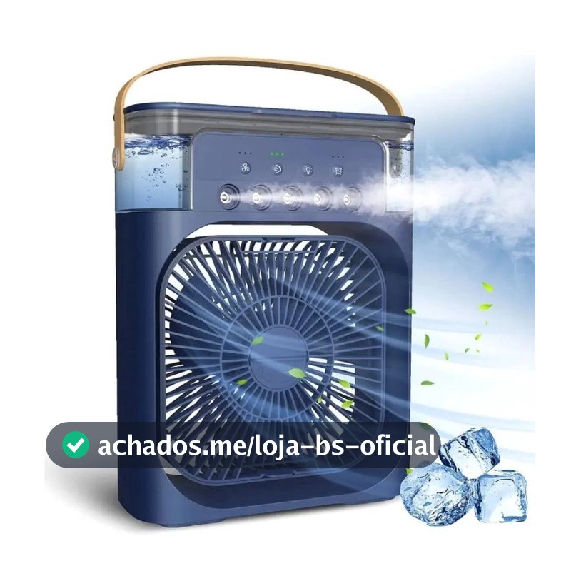 Ventilador Portátil de Mesa com Nebulização Umidificador USB Recarregável, Silencioso Casa e Escritório