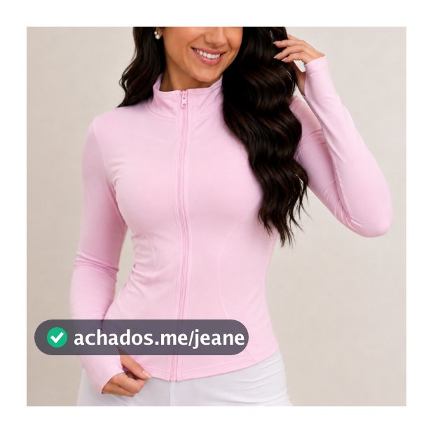 Blusa Jaqueta Fitness Yoga Fit Poliamida Premium Manga Longa Corta Vento com zíper