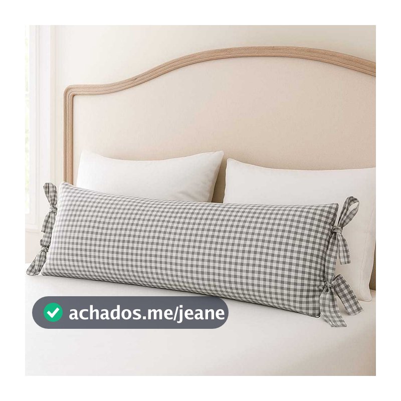 Capa para almofadão xadrez com laços nas laterais  Casal ou solteiro Baby.Ho