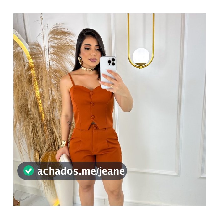 Conjunto Alfaiataria Feminino Short Social e Blusa de Alcinha Regulável Conforto Verão Estiloso