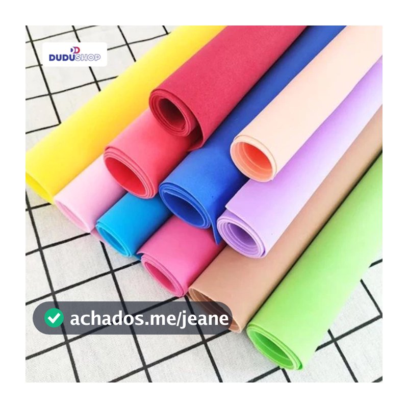 Pacote Placas De Eva 1mm 40x48 Com 10 Folhas Eva Liso Para Artesanato Atividades Escolares