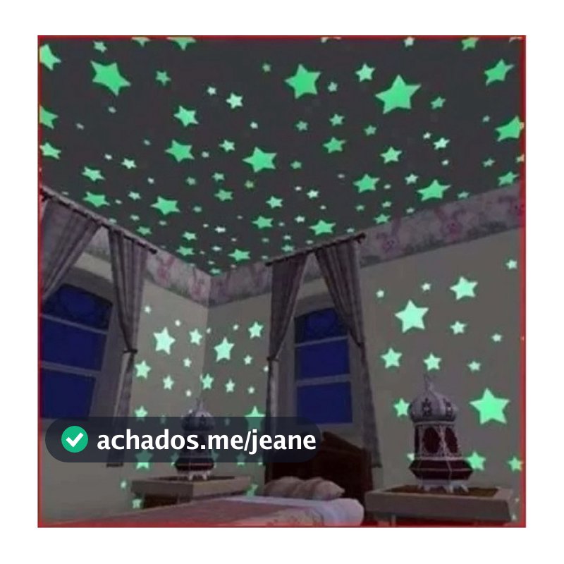 Kit 50 Estrelas Adesivas Em Relevo Neon Fluorescente Para Decoração Teto Paredes - Mhz Store