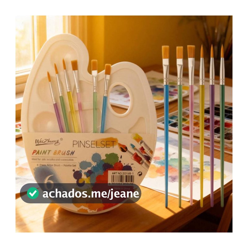 Kit com 6/12 Pincéis artísticos para pintura cerdas macias, aquarela, guache, pintura a óleo, acrílico gode aquarela