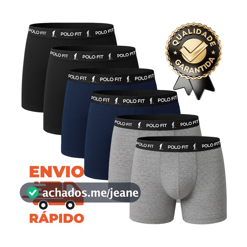 Kit 6 Cuecas Polo Fit Boxer Algodão Box Masculina Promoção Original Cotton