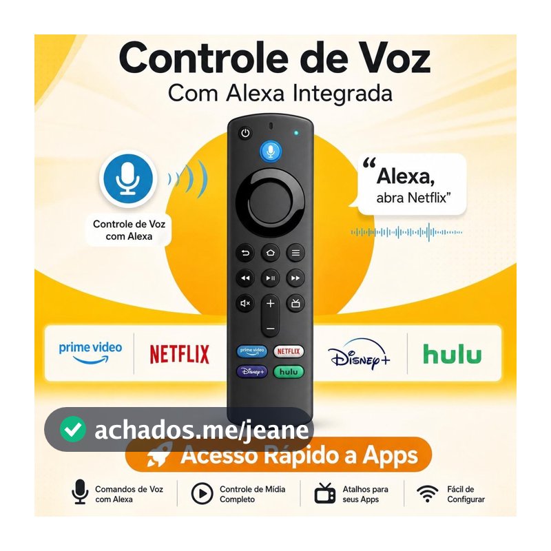 Controle Remoto Com Voz Para Amazon Fire Stick Tv 4k Lite