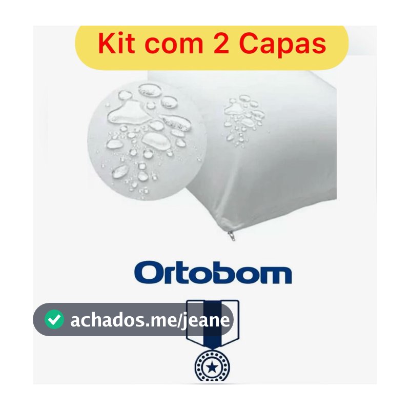 Kit 2 Capas Protetor Impermeável de Travesseiro 70X50CM Original Ortobom - Capa de Travesseiro