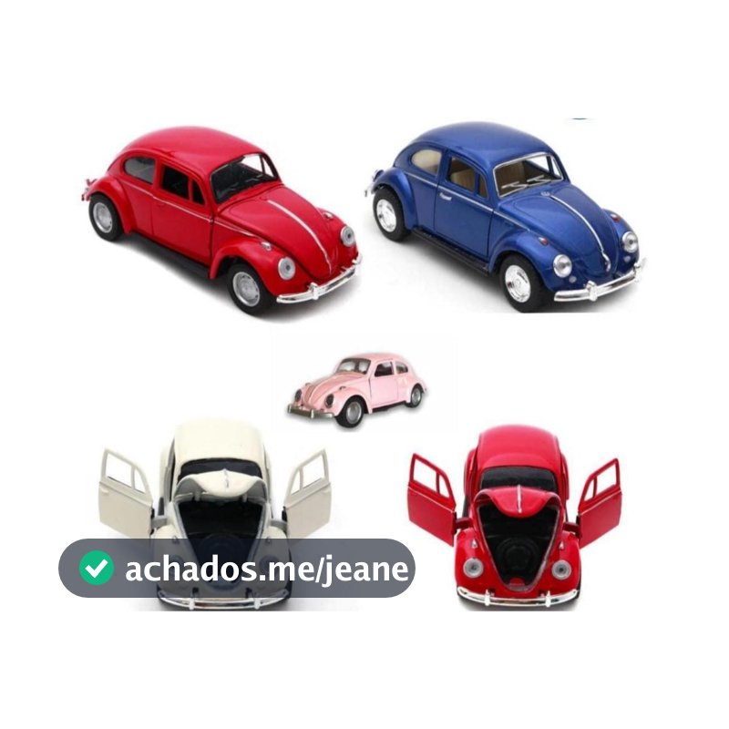 Carrinho De Ferro Fusca Fusquinha Abre Portas e Capô Fricção Miniatura Coleção
