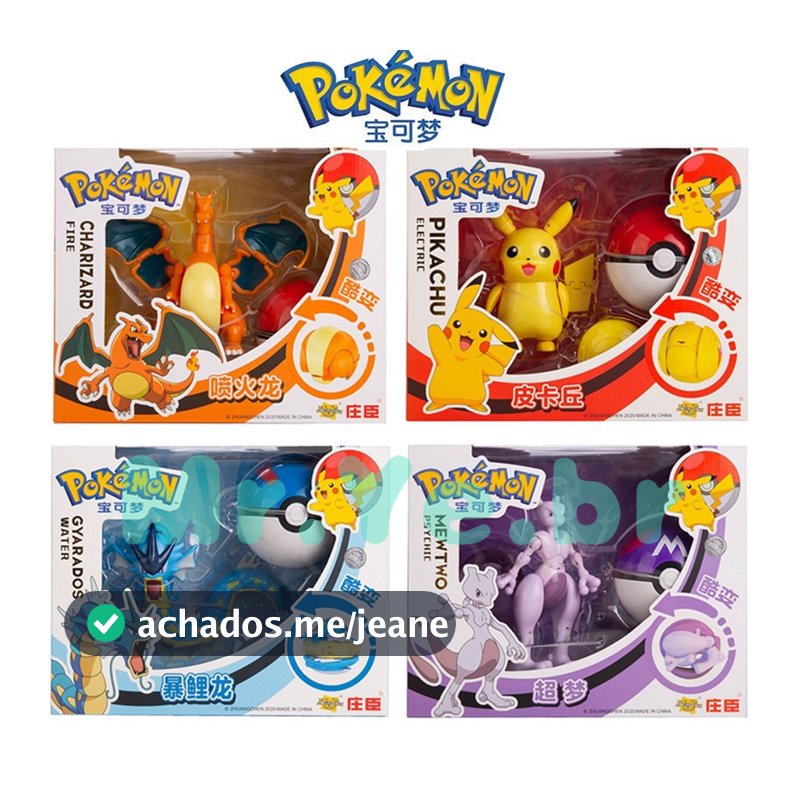 Figuras Pokémon Originais Caixa Original Brinquedo Transformador Figura DE Anime Pikachu Charizard Greninja Modelo PO