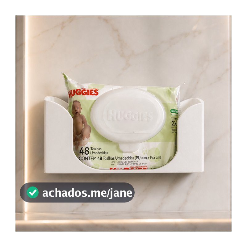 Suporte para Lenço Umedecido de Parede Organizador 48 e 96 Folhas Lavabo Trocador de Bebê Clínica Design Minimalista