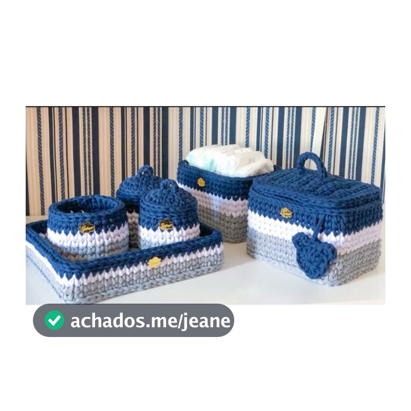 kit Higiene de bebê em fio de malha de crochê + Farmácia personalizada maternidade enxoval