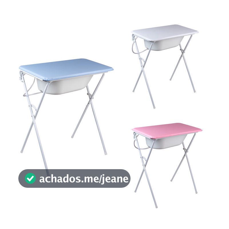 Banheira com trocador suporte dobrável tanque 25L até 30Kg Tanque rígido com mangueira para escoamento de água Hercules