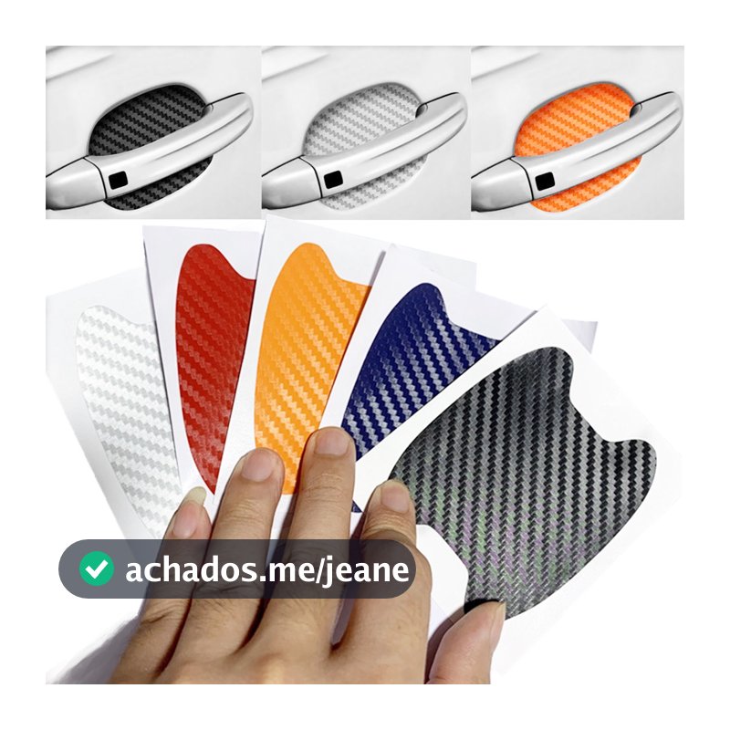 4 Protetores De Arranhões Maçaneta Da Porta Do Carro Fibra De Carbono 2031D5F844FED884F