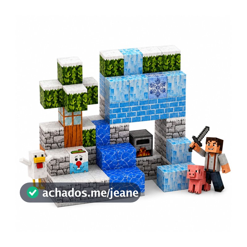Cubos Construção Magnético Blocos Estilo Mine World Com Opções de Bonecos