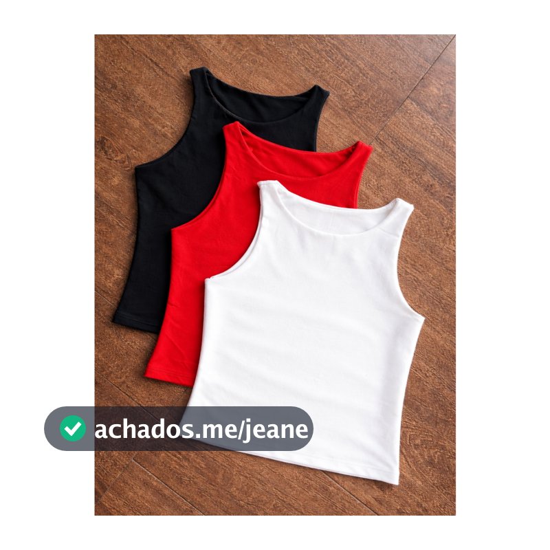 Cropped Regata Basico Feminino Suplex Kit 3 peças