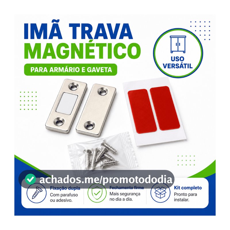 Imã Trava de Armário Porta Gaveta Magnético Sistema de Fechamento para Móveis