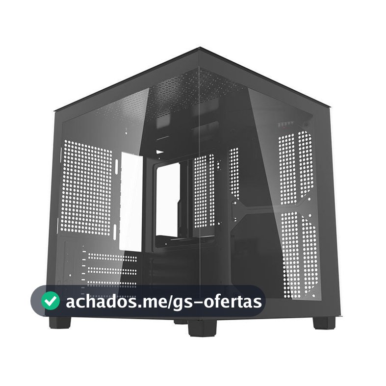Gabinete Gamer Aquário Aigo Apollo A275, Mini-Tower, Lateral de Vidro, Preto, AC-A275-B-HQ1