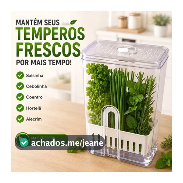 Organizador Temperos Crippa C/ Reservatório Folhas Geladeira